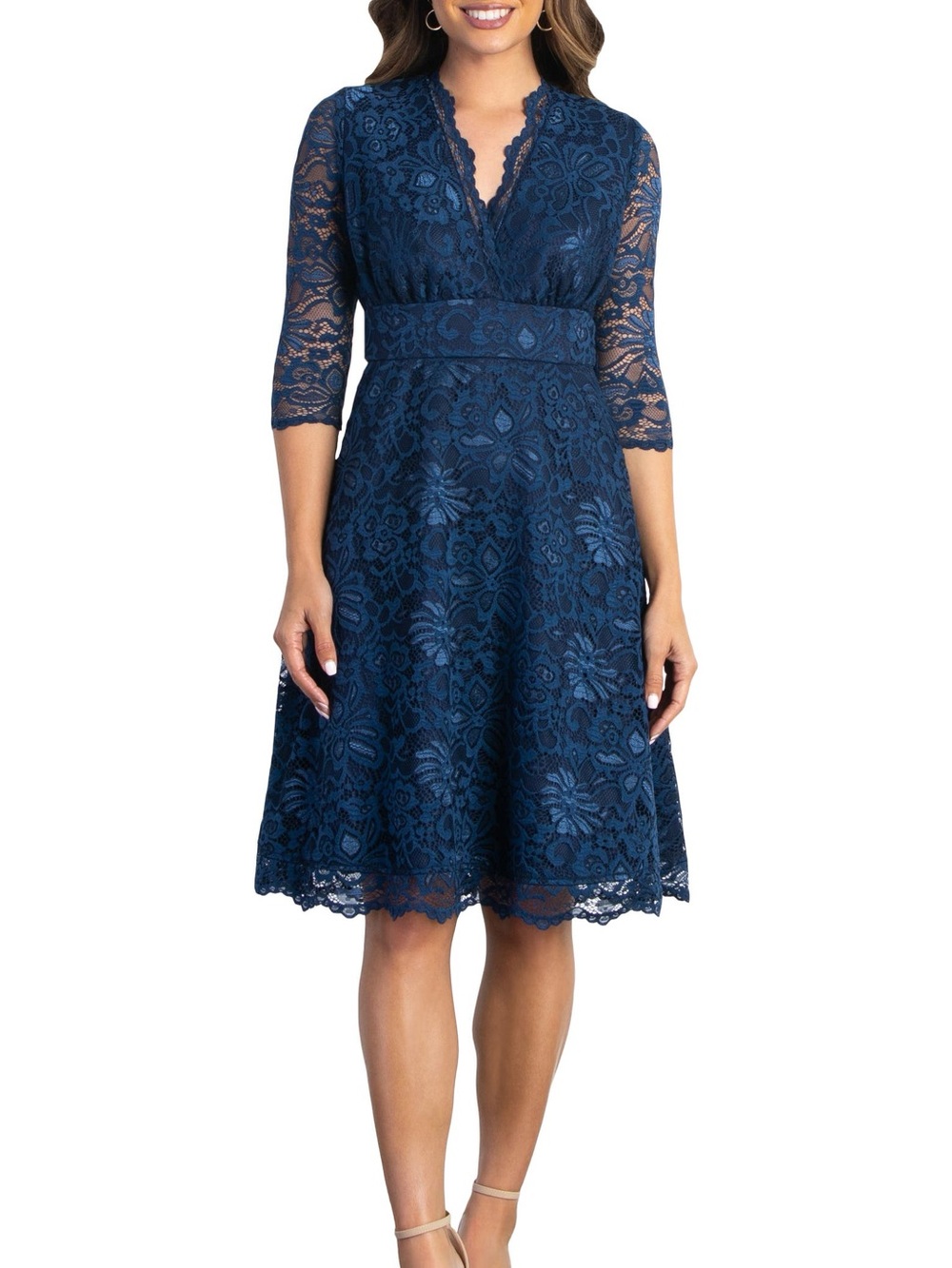 Kiyonna Mademoiselle A-Line Lace Cocktail Dress